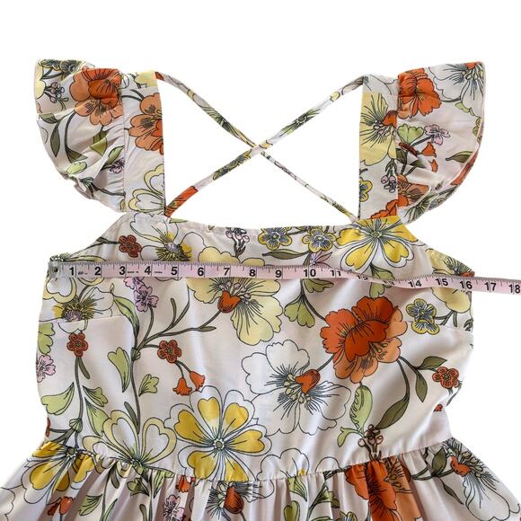 BOG Collective Lottie & Holly Blush & Rust Fit and Flare Tiered Mini Dress Small - Picture 3 of 8